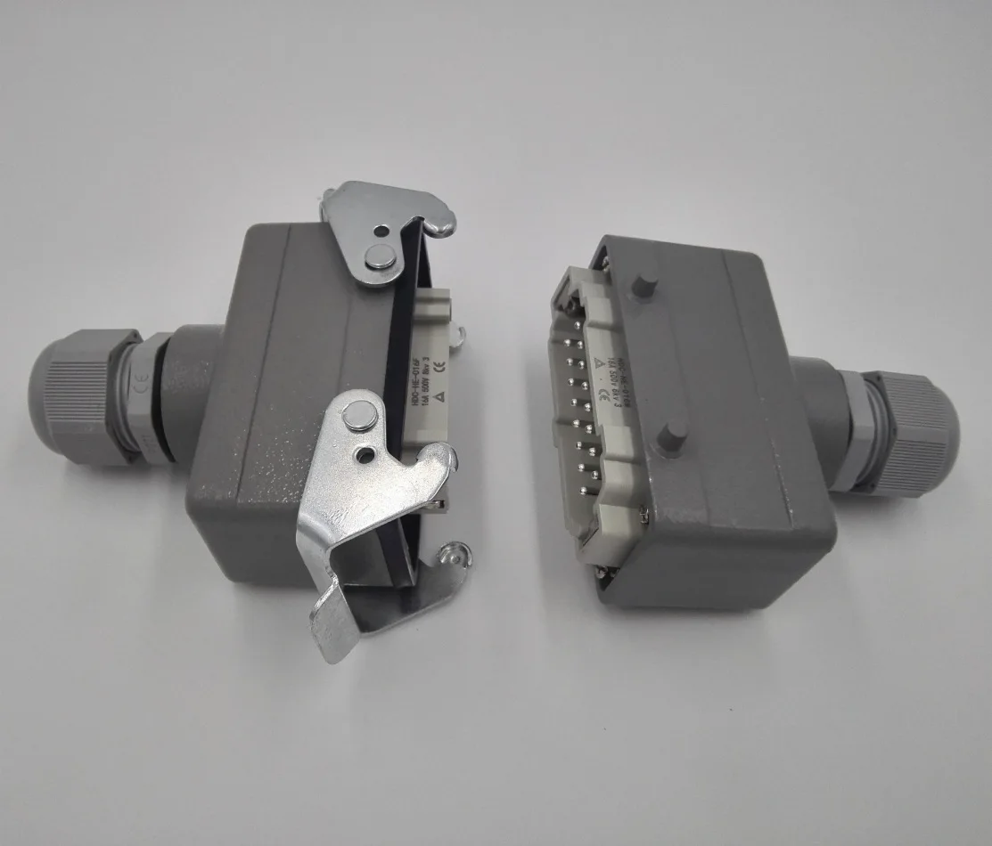 Heavy duty rectangular aviation plug hot runner mold connector, industrial waterproof connector HDC-HE-016