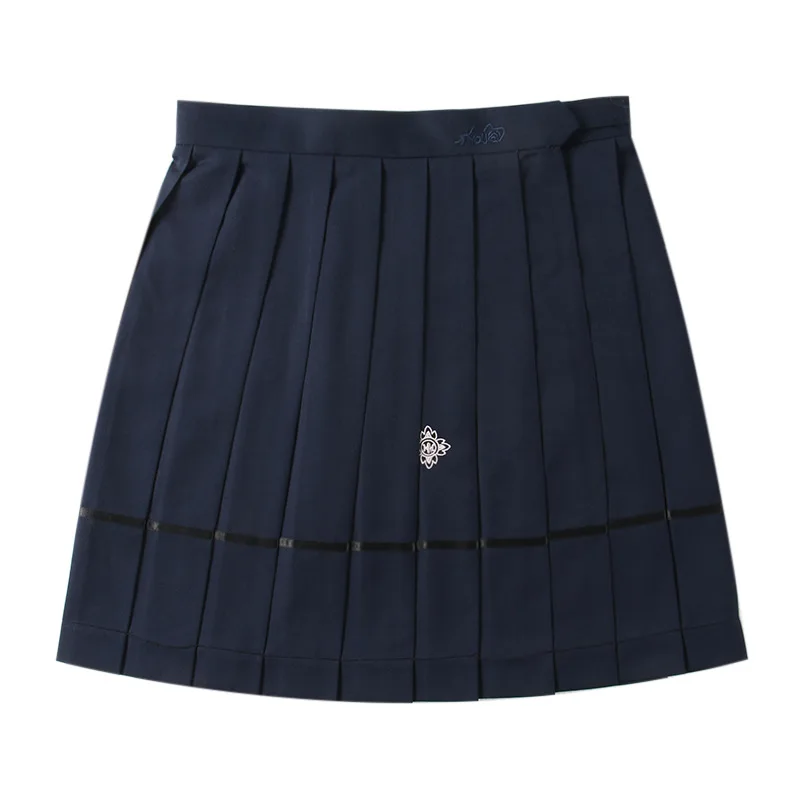 Fudiao Uniforme da marinaio Jk a vita estiva da donna Uniforme scolastica Abito da donna Gonna a trapezio attillata a vita alta Cose di colore puro