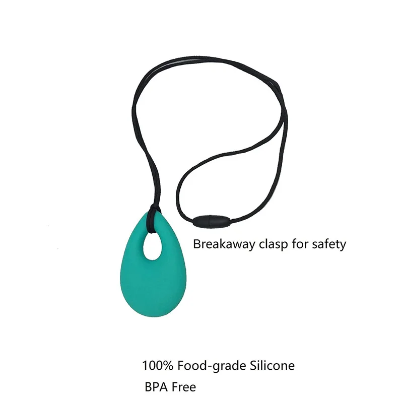 Silicone Chew Pendant Sensory Teether Necklace Kids Silicone Chewy Toys Bite and Chew Baby Care BPA Free Beads