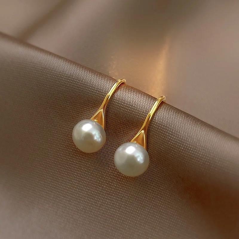 

New Arrival Trendy Simple Natural Freshwater Pearl 14K Gold Filled Ladies Drop Earrings Jewelry Not Allergic For Women Gifts
