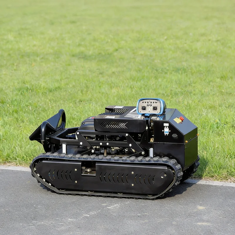 

Customized tracked remote-controlled lawn mower with blades for lawn weeding when placing an order