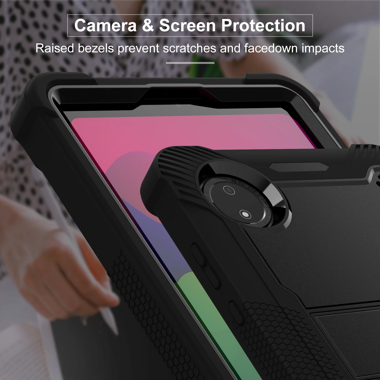Capa armadura para xiaomi redmi pad se 8.7 polegadas 2024 8.33*4.94*0.35 polegadas crianças tablet capa dura suporte para pc à prova de choque escudo kickstand