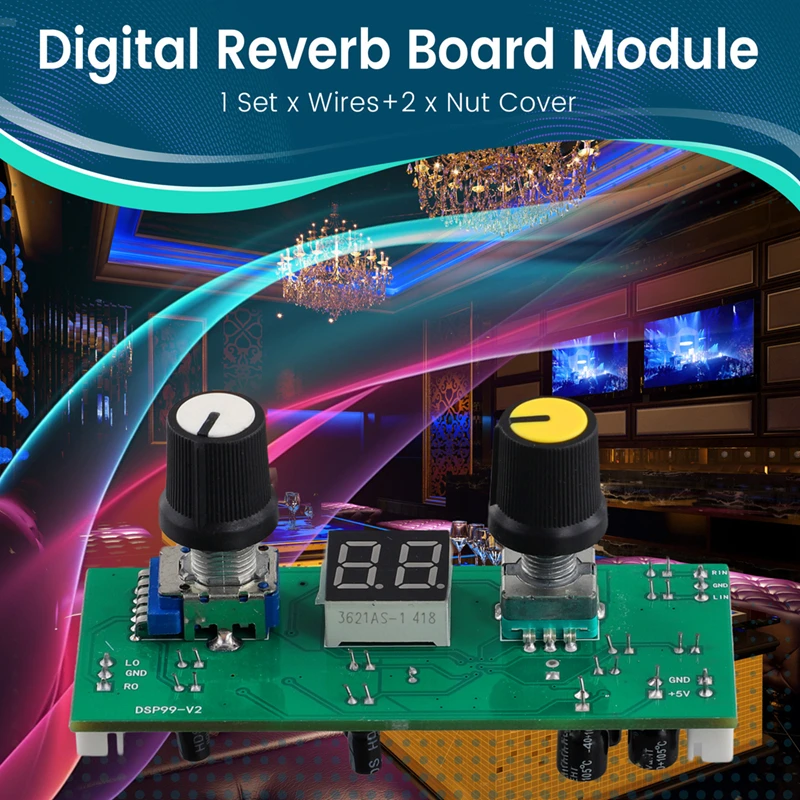 DSP Digital Reverb Module Singing Reverb Board Module KTV Mixing Console Effects Anti-Whistle Modification Module