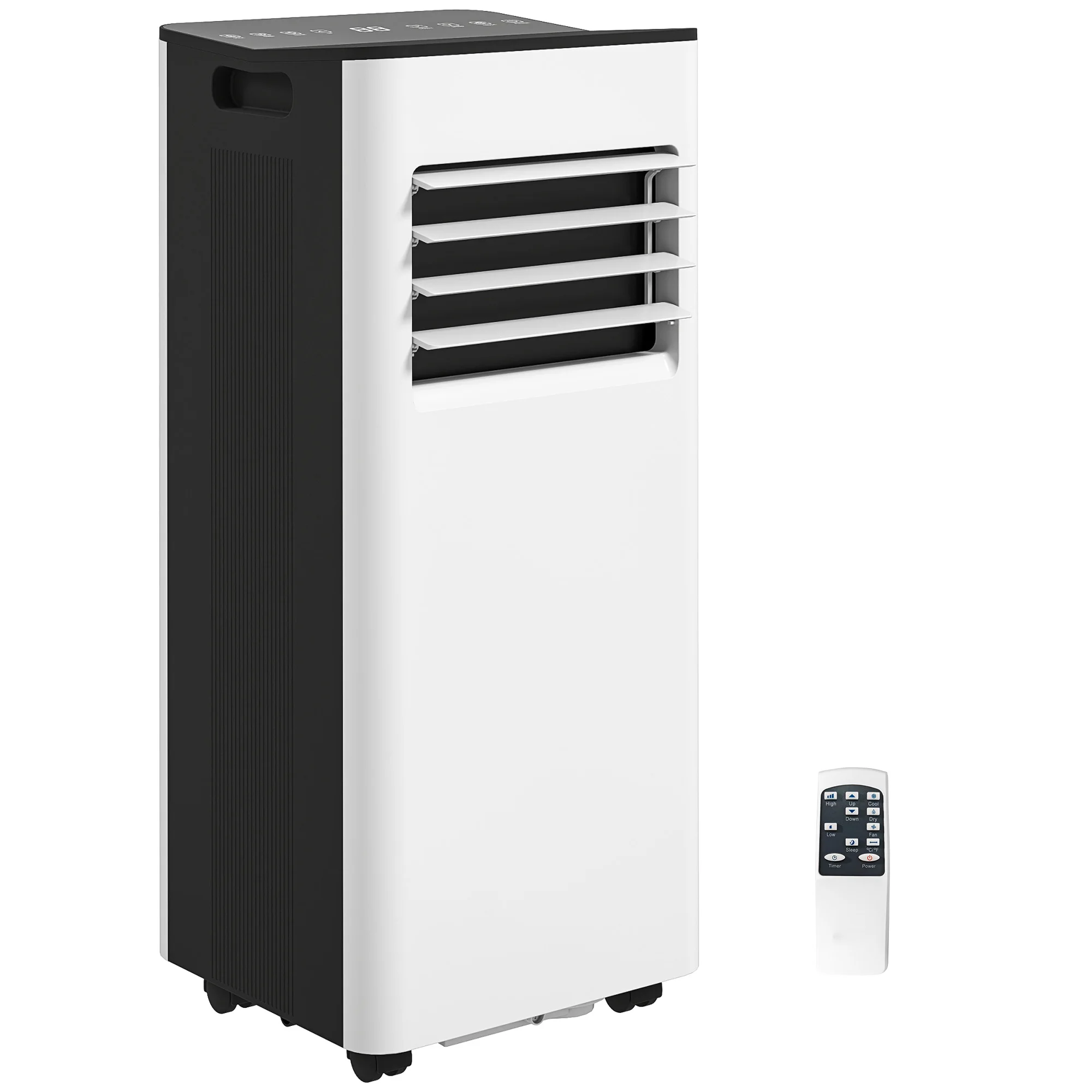 HOMCOM Aire Acondicionado Portátil 3 en 1 9000 BTU Enfriador Ventilador Deshumidificador 24,1 L/Día con Control Remoto Pantalla