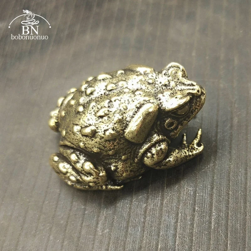Vintage Copper Animal Toad Statue Heavy Brass Miniature Figurines Office Desk Ornament Home Decoraion Accessories Lucky Tea Pets