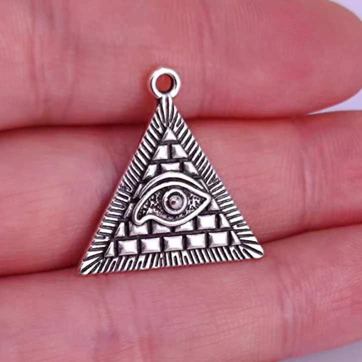 5pcs Triangular Devil's Eye Wholesale Jewelry for women man Accessories DIY