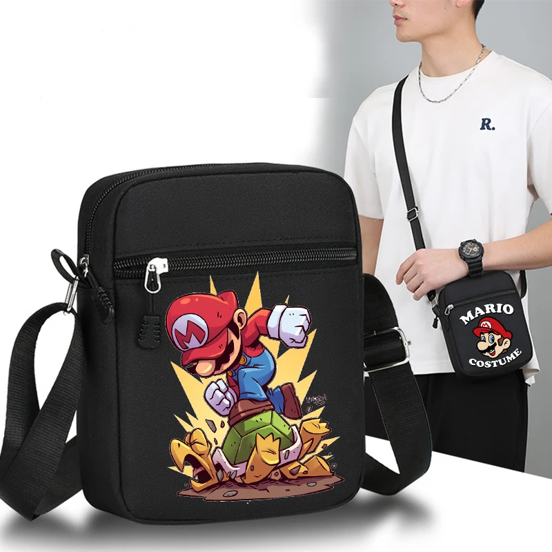 New Super Marios Shoulder Bag Boy Girl Anime Cartoon Cute Crossbody Bag Outdoor Sports Leisure Large Capacity Canvas Square Bag