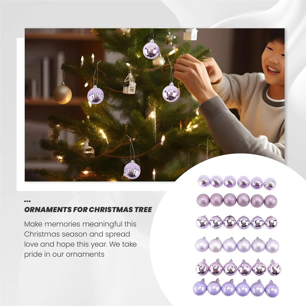 Christmas Ornaments Shatterproof Christmas Tree Ornament Purple