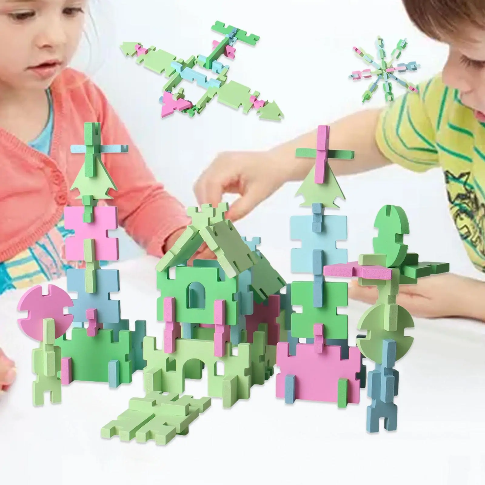 Ensemble de blocs à motifs en bois, cadeau d'anniversaire pour garçons et filles, puzzle uniques pour enfants