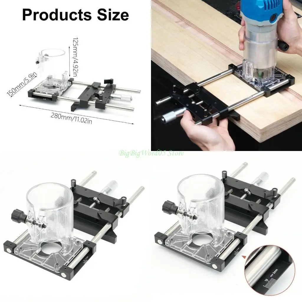 

24TE Woodworking Router Base Mortising Trimmer Base Trimmer Router Slotting Locator Slotted Base Fastening Bracket