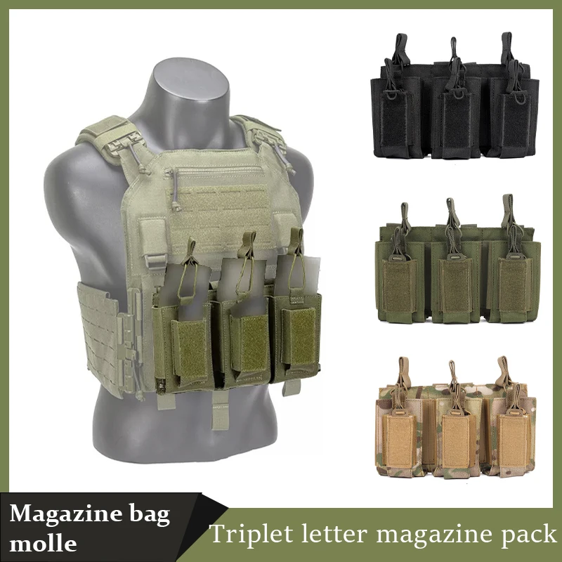 

Tactical Mag Holder Triple Mag Pouch Open-Top Mag Pouches Magazine Pouches for M4 M16 AK Molle Backpack Hunting Gear