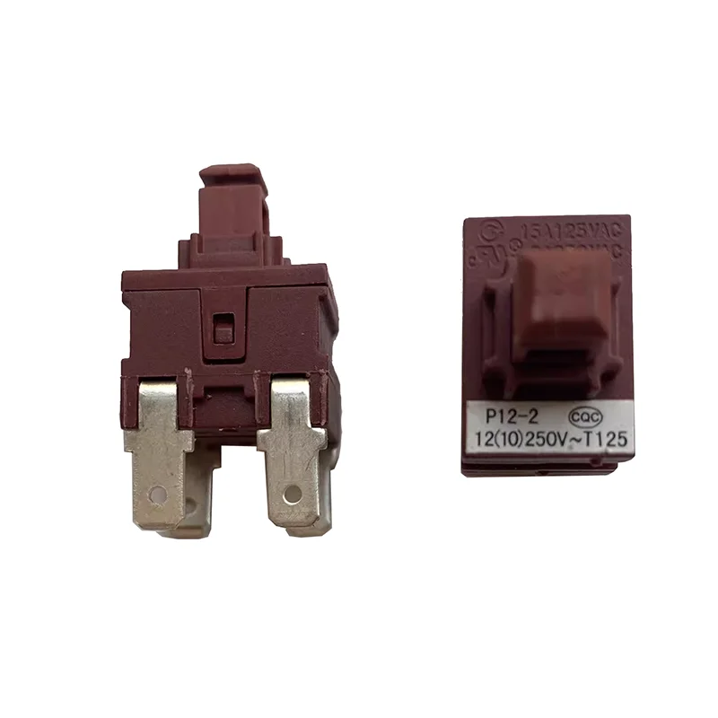 Original P12-2 Certified self-locking button switch 4-pin dual vacuum cleaner switch 12(10)250V T125