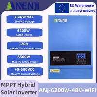6.2KW 4KW Solar Inverter Hybrid 48V 24V Pure Sine Wave On Grid Off Grid MPPT 100A/120A Solar Charge Controller For PV 60-500V