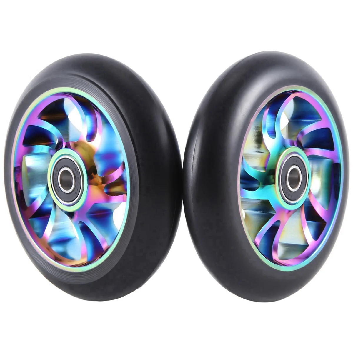 Colorido alumínio stunt scooter rodas, acessórios roda scooter, 110mm, 2pcs