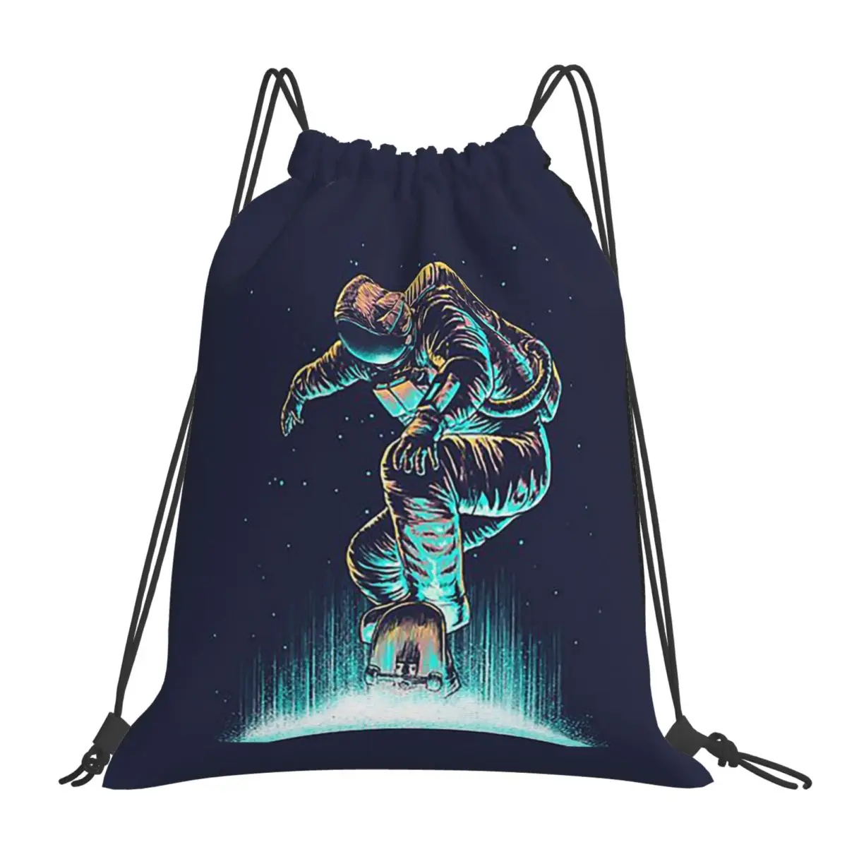 Space Grind Backpacks Fashion Portable Drawstring Bags Shoes Bag Book Bags For Travel Students