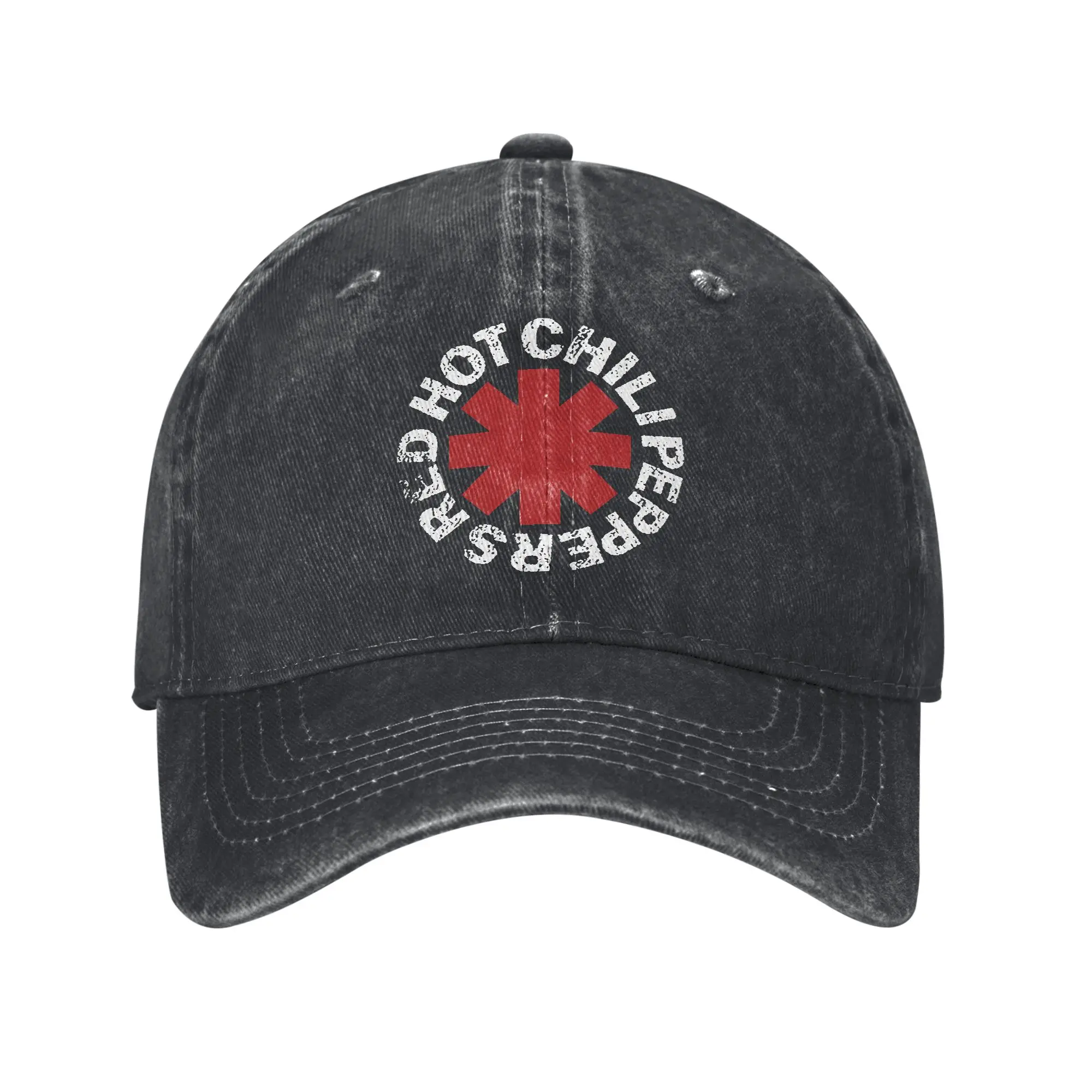 Cappellino da Baseball con Stampa Red Hot Chili, Vintage in Denim Lavato, Snapback Retrò, Unisex Regolabile con Visiera Parasole