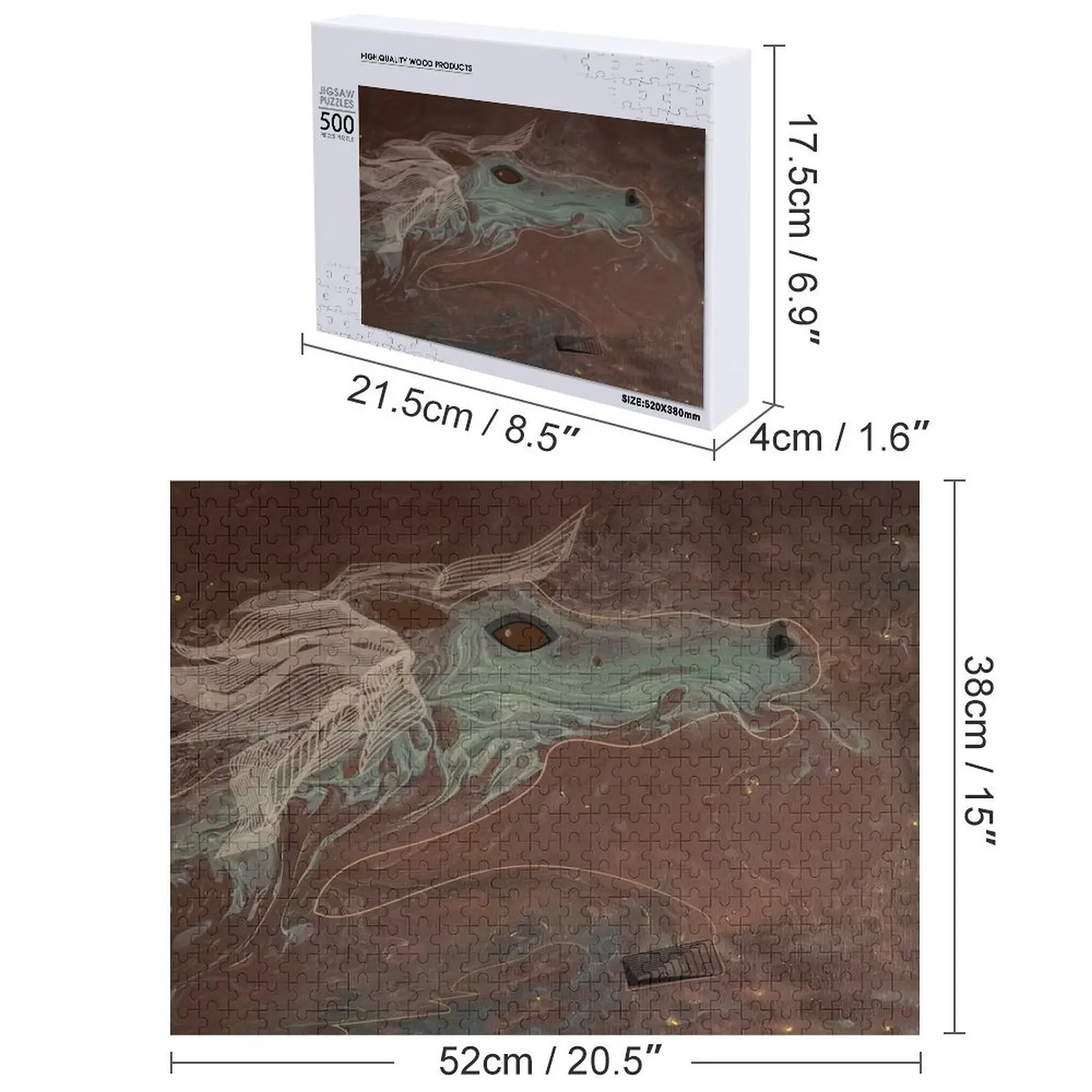 Horse in Space Jigsaw Puzzle Adult Wooden Personalized Photo Gift Custom Wooden Name Custom Gift Puzzle