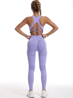 Women's Tracksuit Fitness Yoga Sets Sportswear Workout Sports Bra+High Waist Leggings Gym Clothing Seamless Sports Suits - Image 2
