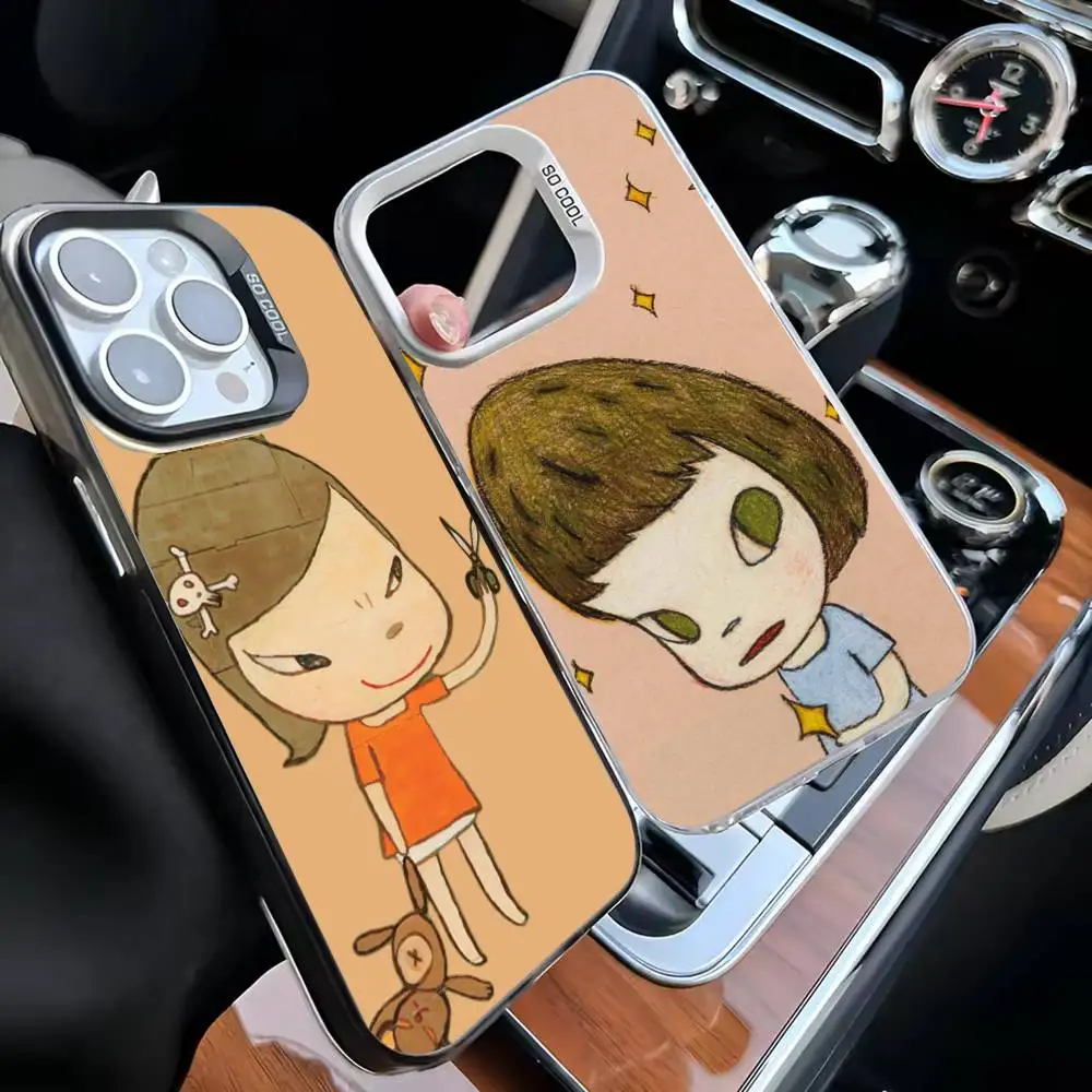 

Y-Yoshitomo N-Nara Phone Case For iPhone 16,15,14,13,12,11,Mini,Pro,MAX White Matte Shockproof Cover