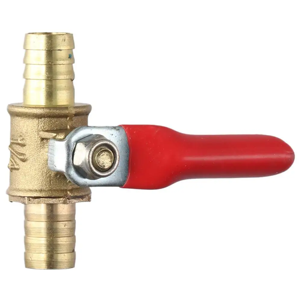 6mm 8mm 10mm 12mm Ball Valve Hose Barb to Hose Barb Operation Handle Shut-off Valve 180 Degree Brass Valve