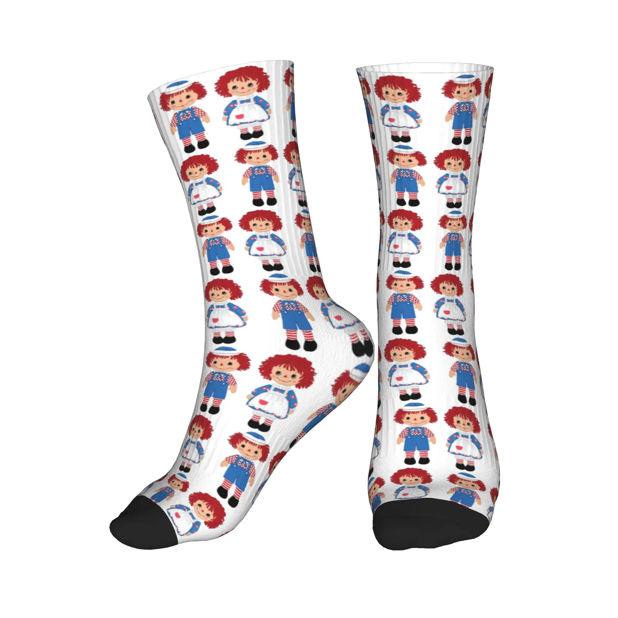 Meias esportivas de cano médio All Seasons Raggedy Ann e Raggedy Andy The Vintage Dolls, meias da moda para homens e mulheres