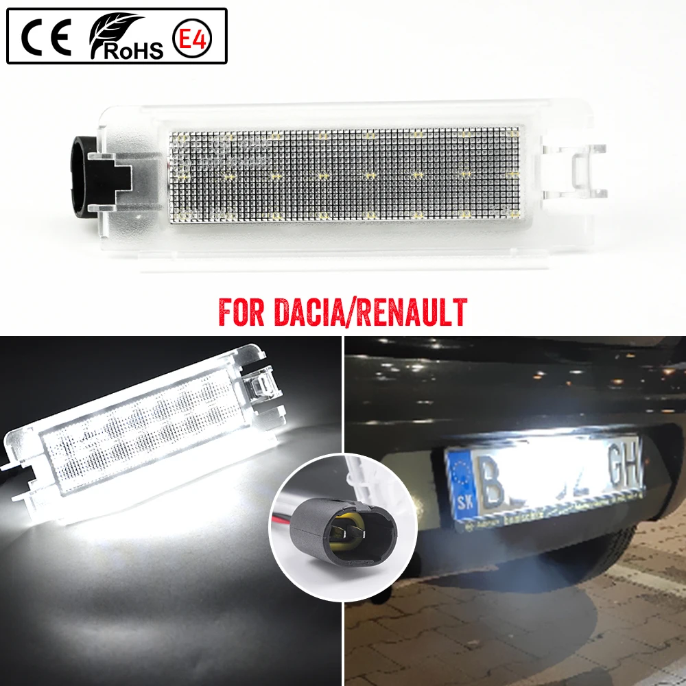 1PC LED License Plate Light Number Plate Lamp For DACIA LOGAN 1 2004-2012 SANDERO 1 2008-2012 RENAULT CLIO II 2 2001-2004