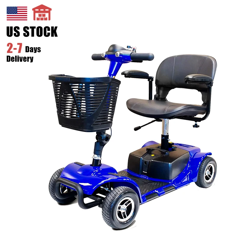 Detachable 4 Wheel Folding Handicapped Electric Scooter Elderly Electric Disabled Handicap Folding Mobility Scooters for Elder