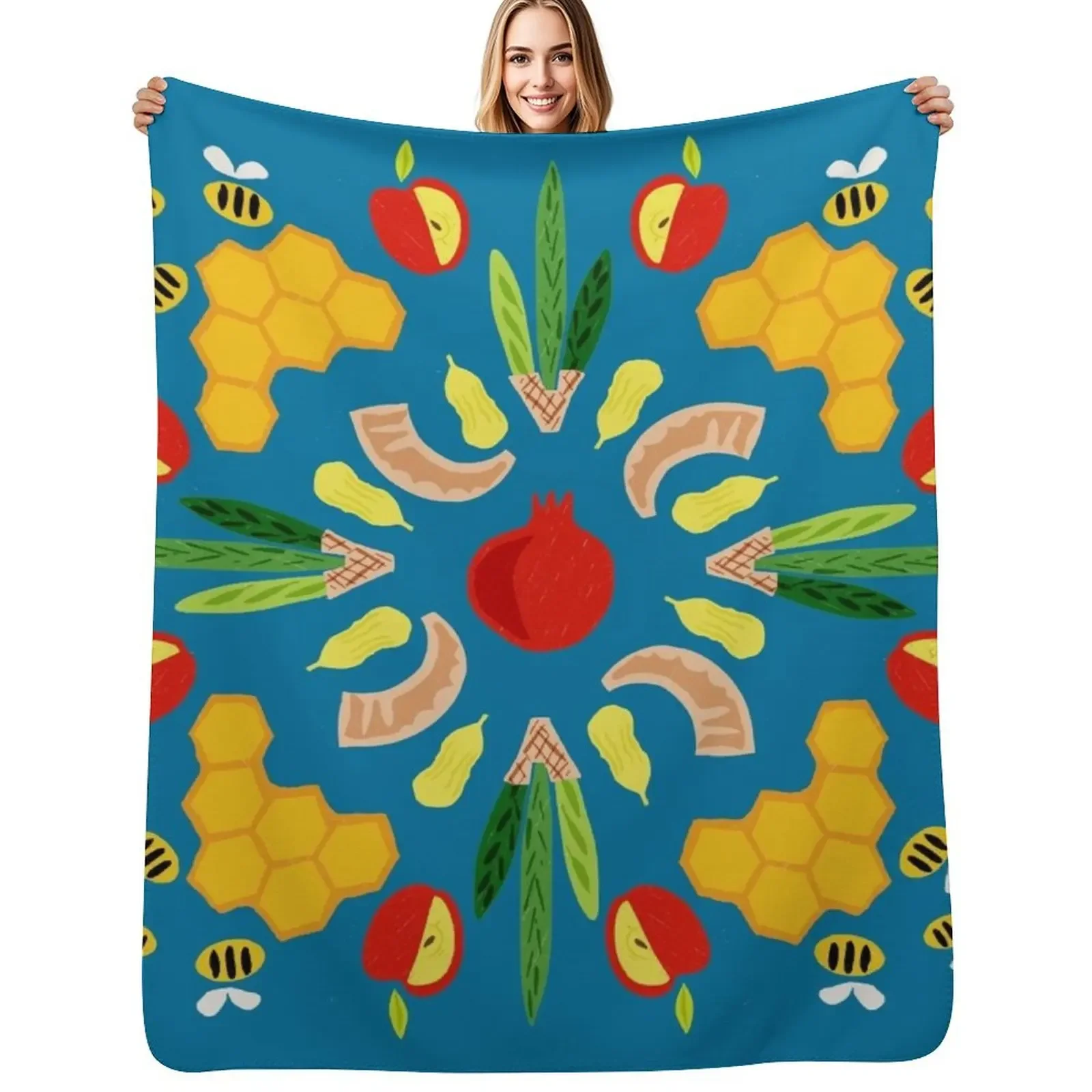 

Yomim Noraim Big Blue Throw Blanket Decoratives Giant Sofa Moving Blanket