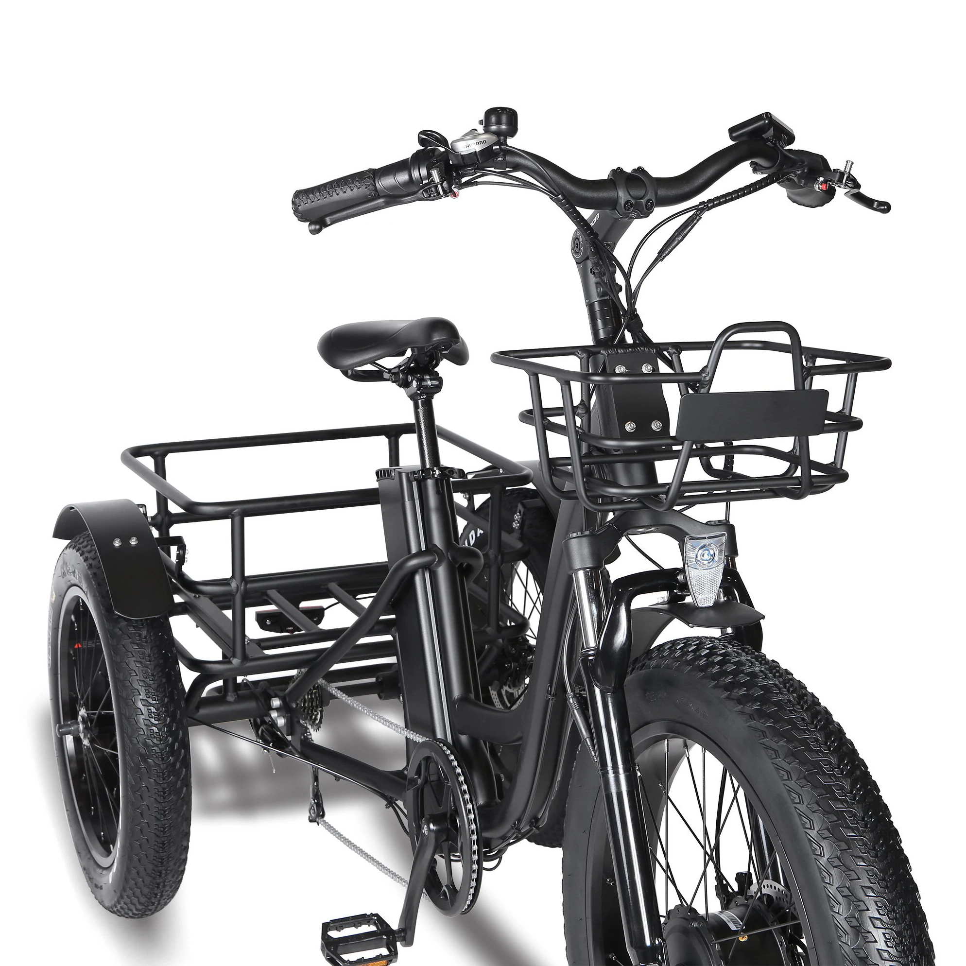 Electric bicycle with 20 inch fat tires and three wheels custom