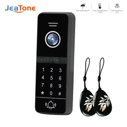 Jeatone 4-Wire Video Deurbel Voor Video Intercom Systeem Villa Wachtwoord Unlock 4pin Call Panel Ahd 960P/720P 130 ° Breed Visueel