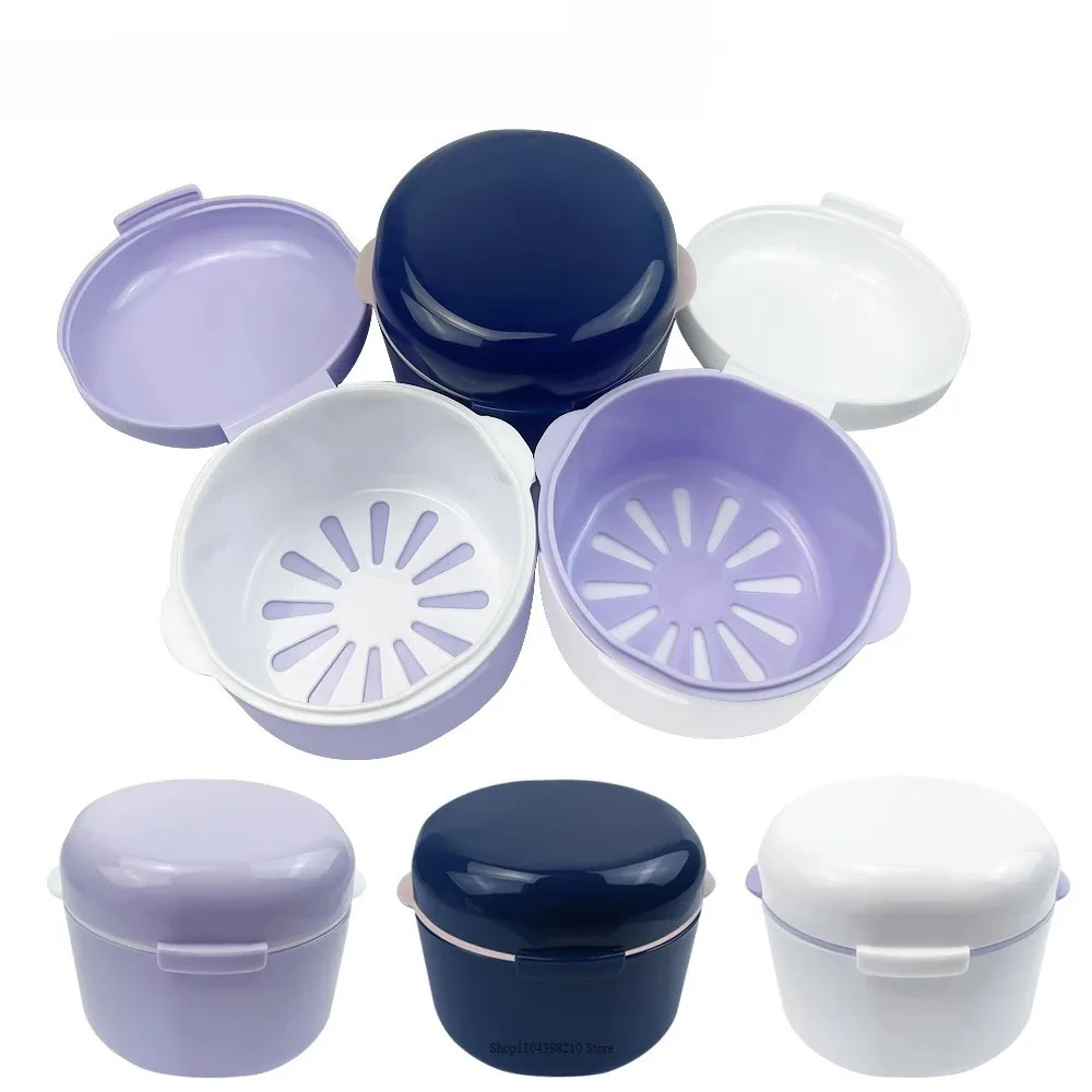 

1 шт. двухслойный фиксатор для зубных протезов, портативный чехол для чистки зубных протезов, полые брекеты, ортодонтический фиксатор, коробка для хранения