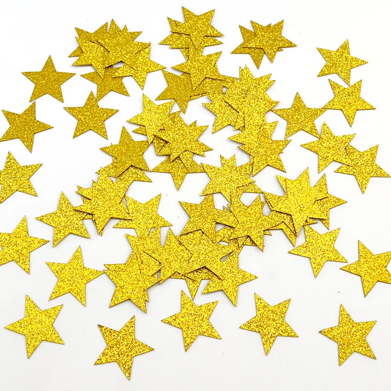 100/200/300 Stück/Set Herz-/Pentagramm-Glitzerpapierresten für Hochzeit, Geburtstag, Party-Dekoration
