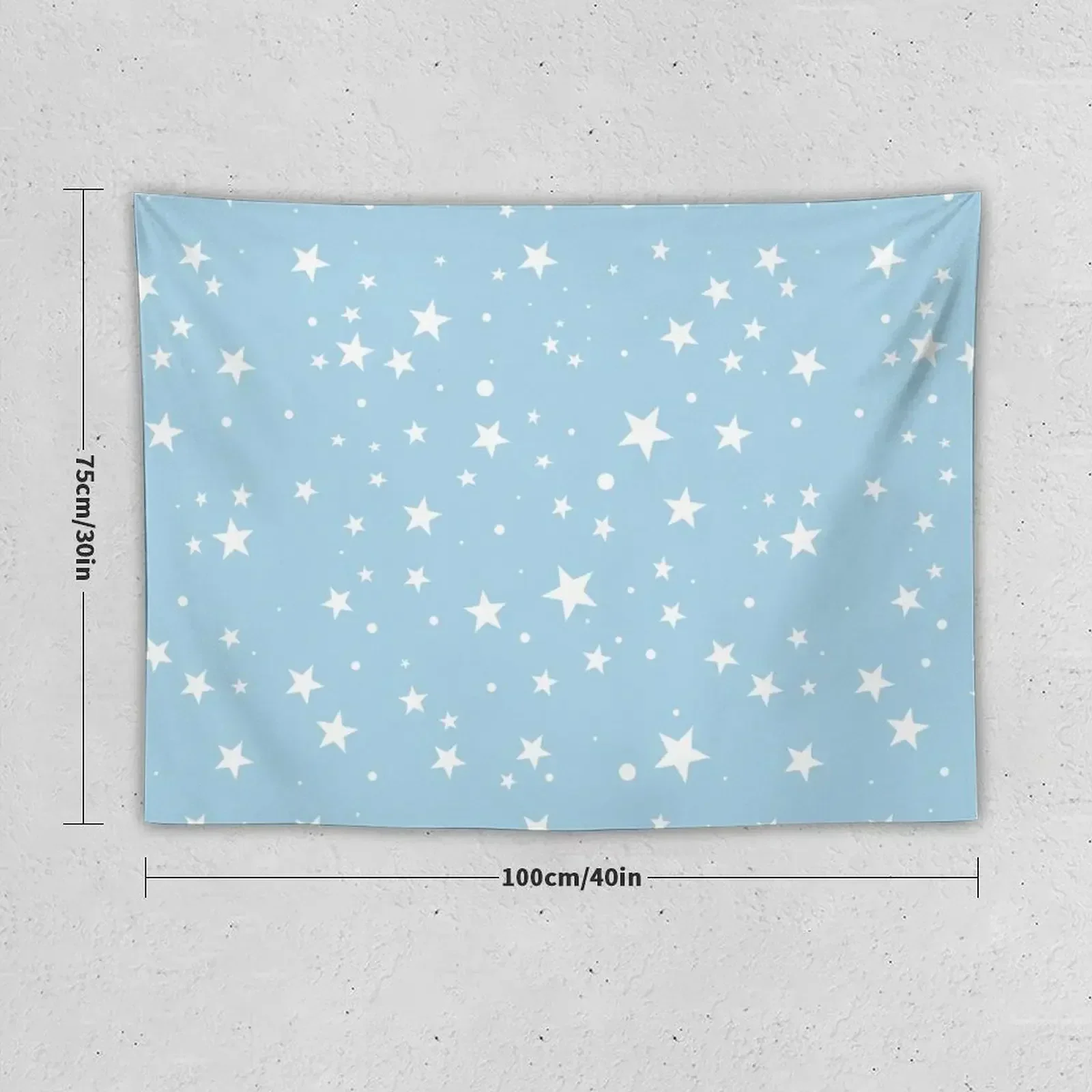 Baby blue starry sky abstract stars pattern mask gift light blue cute Tapestry Decorations For Room Tapestry