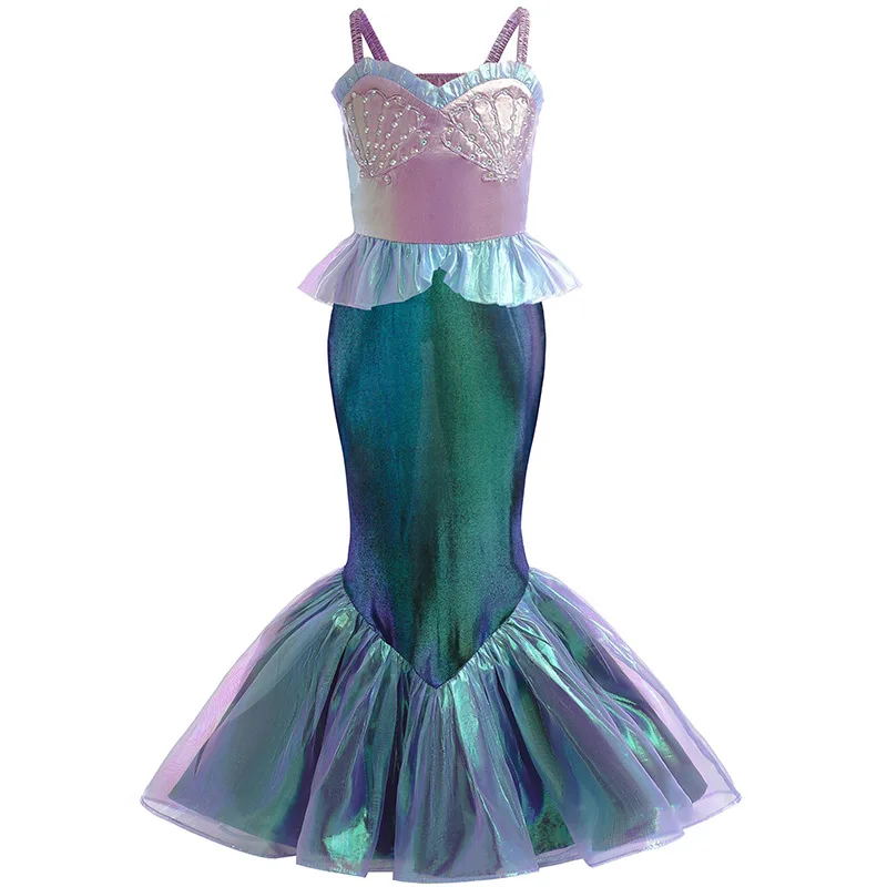 

Little Mermaid Costume for Girls Ariel Mermaid Dress for Ggirls Shell Sequined Birthday Party 2023 Summer New Cosplay Costume