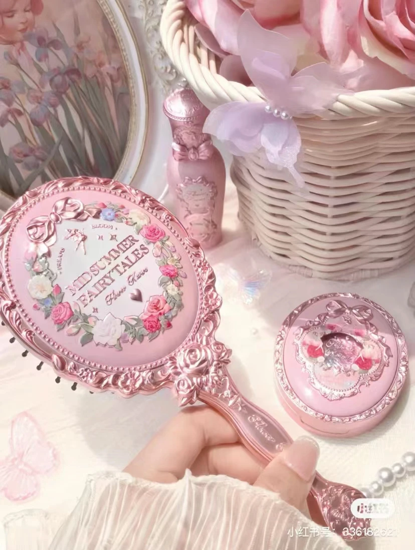 Flower Knows Midsummer Night Series Handheld Mirror Air Cushion Comb Makeup Mirror Limited Cute Surround