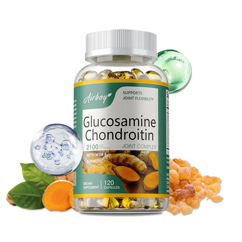 

Glucosamine Chondroitin - With MSM and Turmeric for Absorption Calcium, Bone, Immune System Support Supplement, Non-GMO