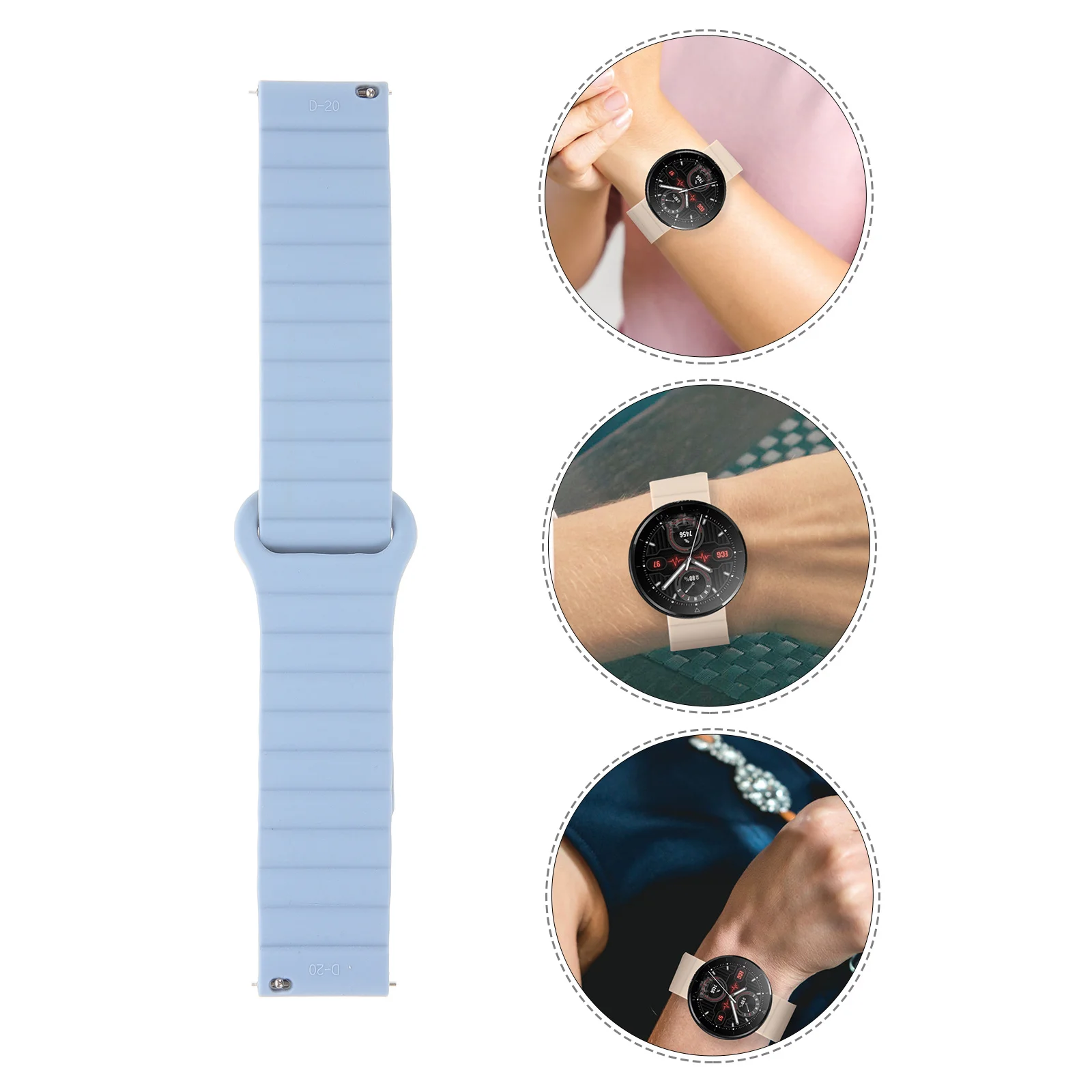 

Silicone Watch Band Skin-Friendly Comfortable Replacement Compatible for Samsung Watch6 Adjustable Sport Strap