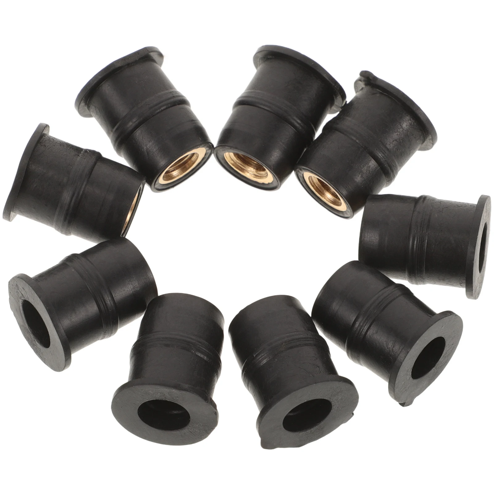

10pcs Motorcycle Windshield Nut Rubber Brass Expansion Well Nuts Fastener Screws Small Rivet Tightening Hardware Accessories