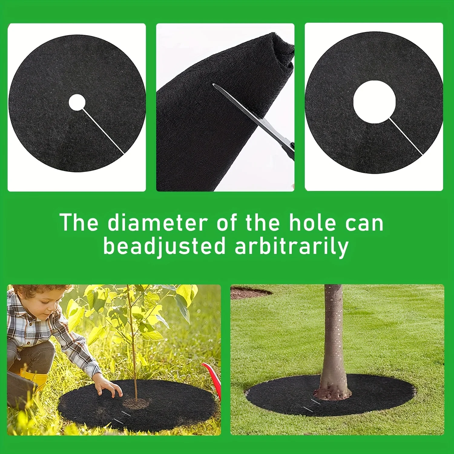 Non Woven Reusable Tree Weed Control Barrier Mat Eco Friendly Root Protector Felt Cushion Gardening Fabric