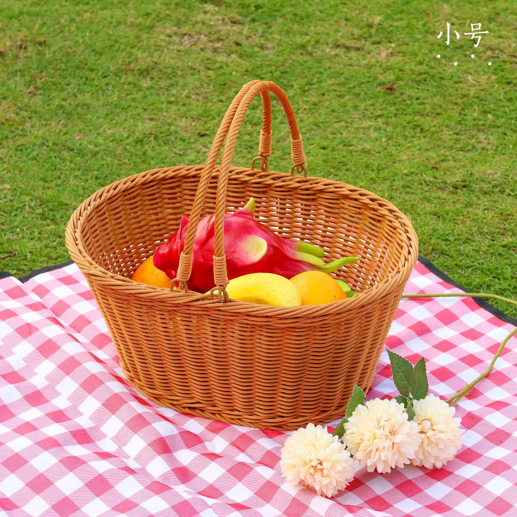 Cane-like picnic rattan hand-woven outdoor fruit supermarket shopping shopping baskets camping