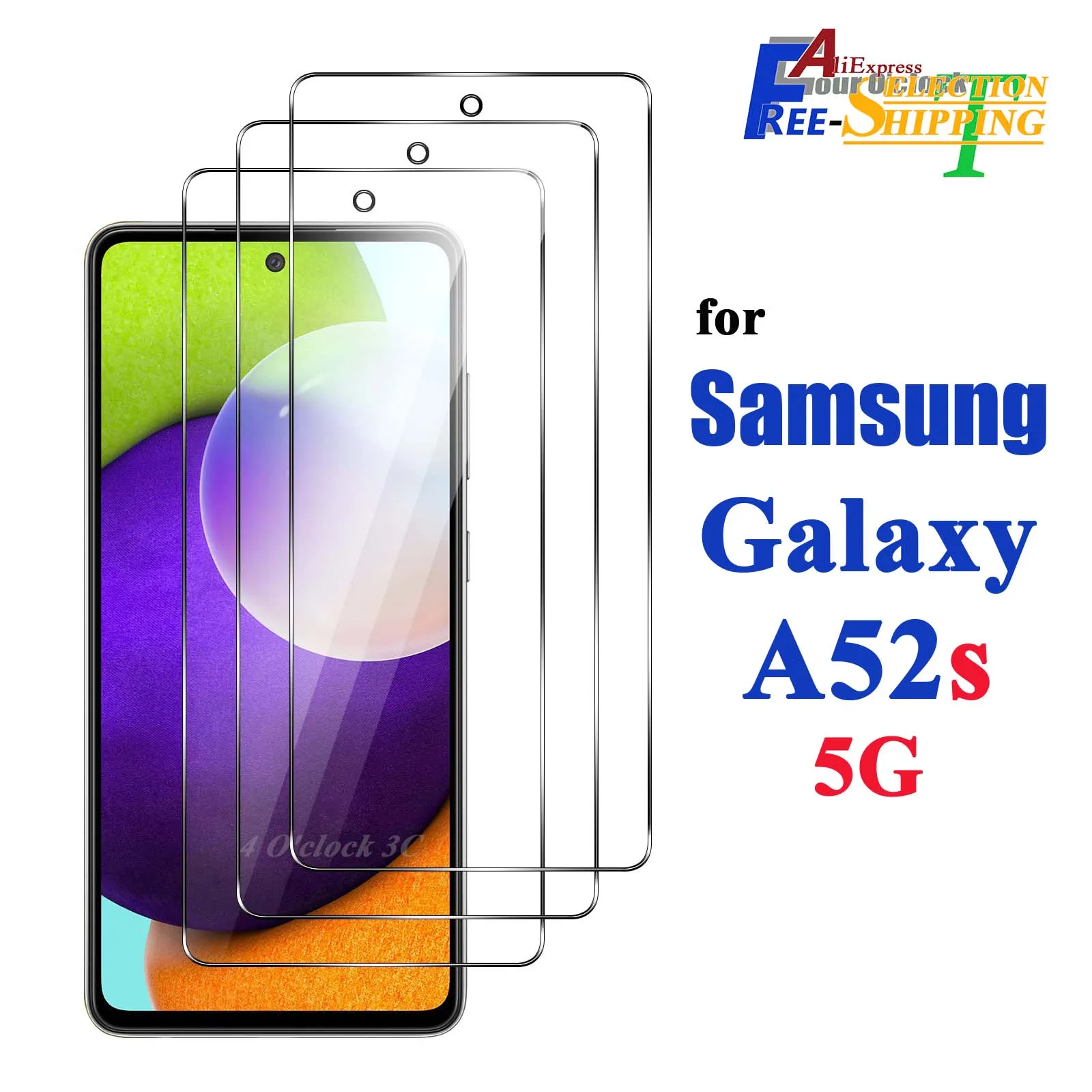 

For Samsung Galaxy A52s 5G 6.5 inch Screen Protector Tempered Glass Crystal Mica 9H Protective HD Clear Transparent Anti Scratch