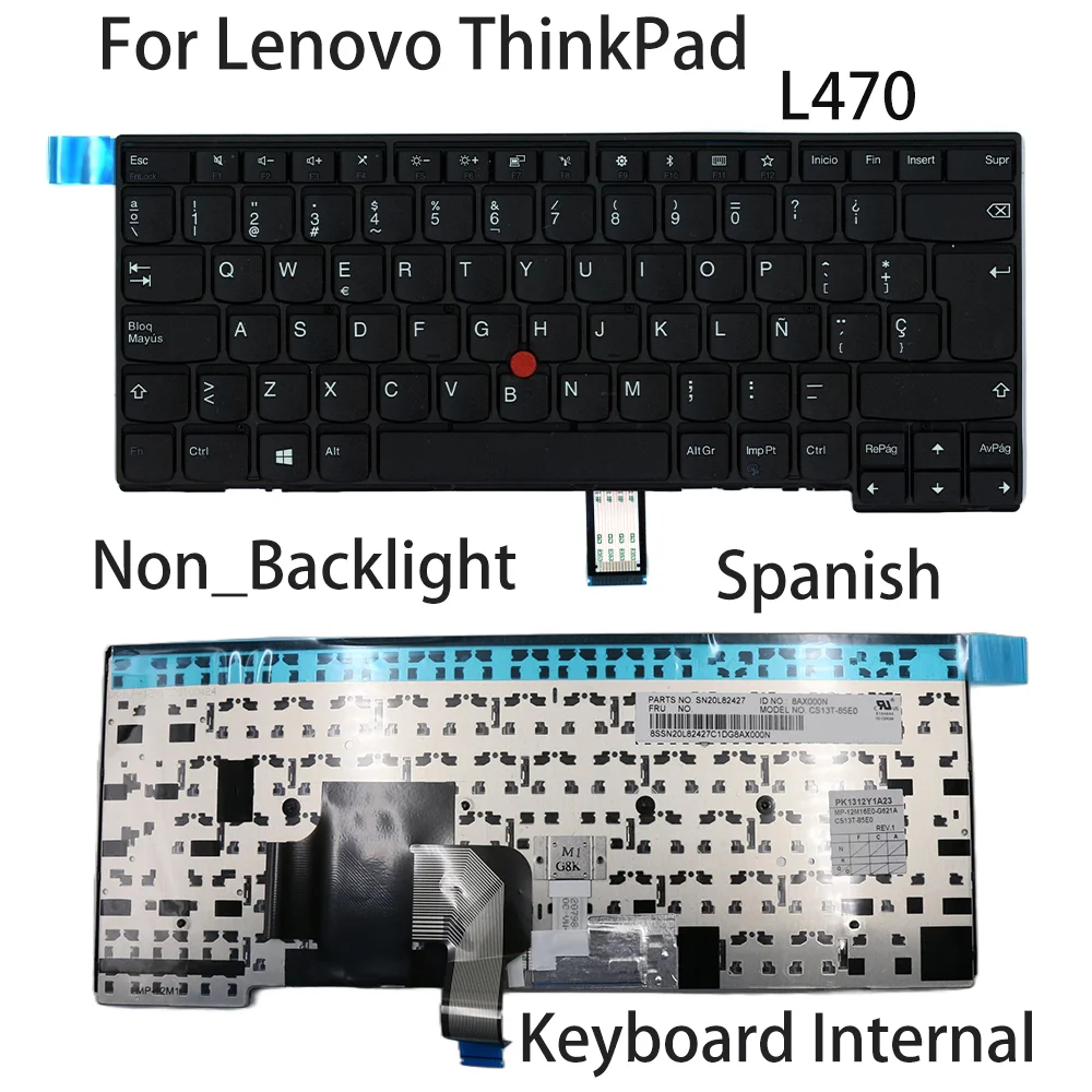 

Новинка, клавиатура для ноутбука Lenovo ThinkPad L470, внутренняя испанская подсветка без подсветки FRU:01EN478 01EN518