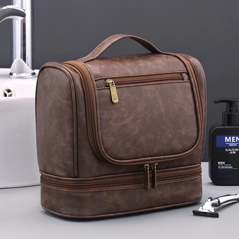 Grenzüberschreitende Business-Kulturtasche für Herren, großes Fassungsvermögen, hochwertige, multifunktionale, wasserdichte Make-up-Tasche, handgehaltene Aufbewahrungstasche – Detail 13