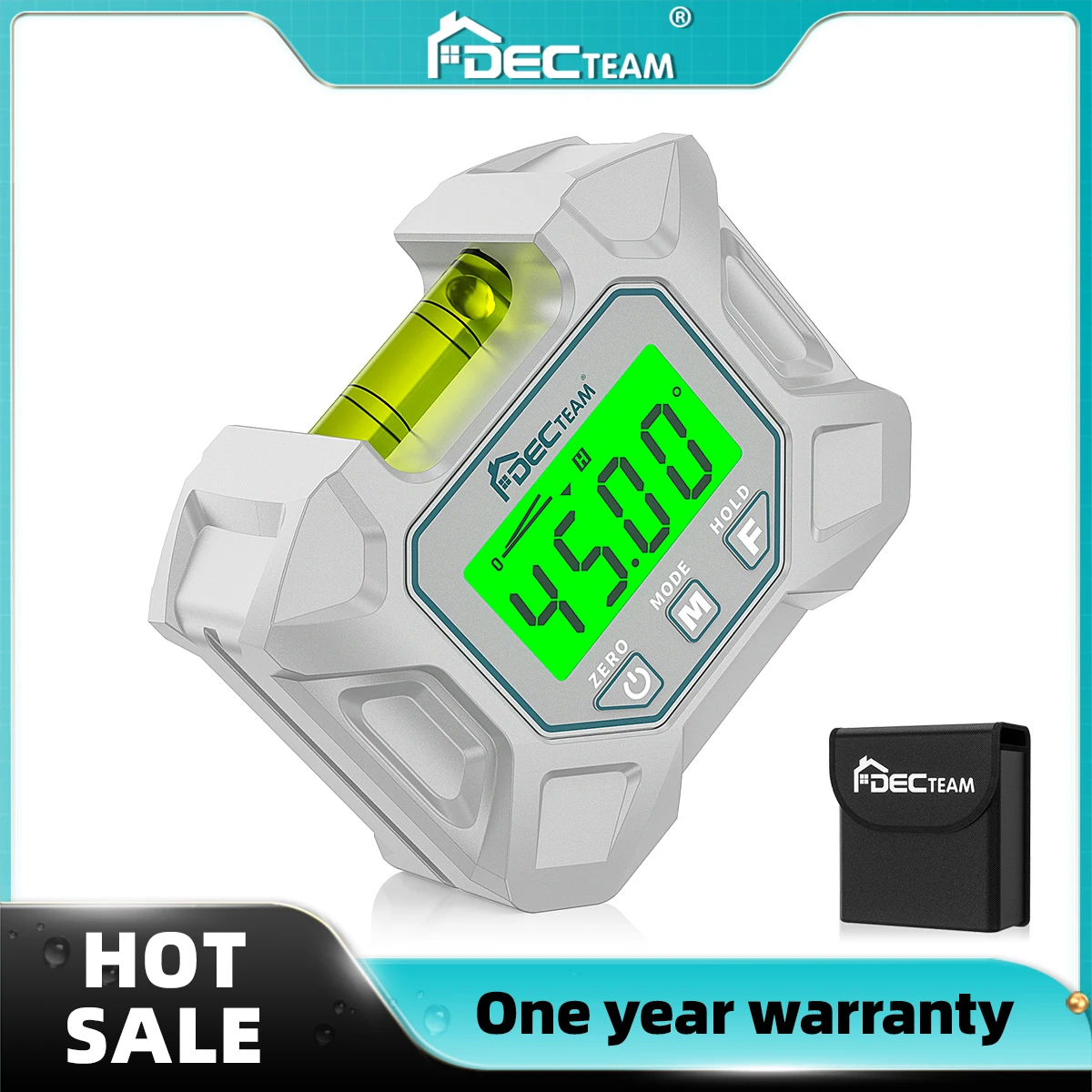 Decteam AG02 Laser Digital Angle Protractor Electronic Bubble Angle Finder Box Gauge Back light inclinometer Measuring Tools