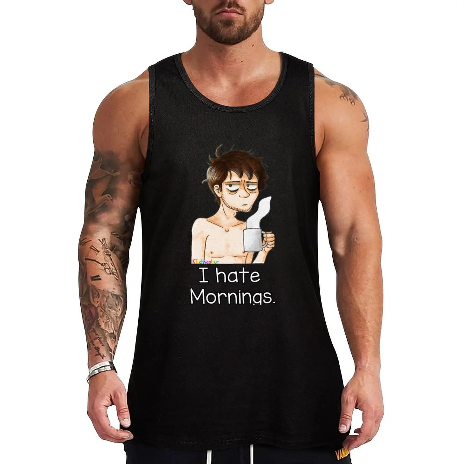 

I Hate Mornings Tank Top men clothings Men's singlets summer clothes gym t-shirts man