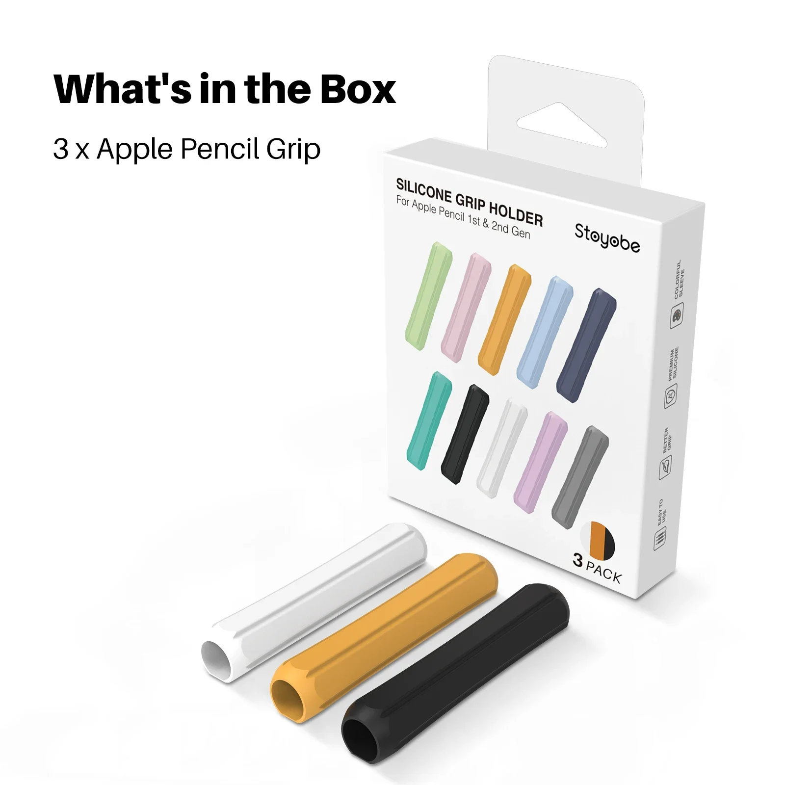 For Apple Pencil 1/2 Pencil Grip Case Non-Slip Cover Pencil Case Tablet Touch Stylus Silicone Pen Grip Protective Cover