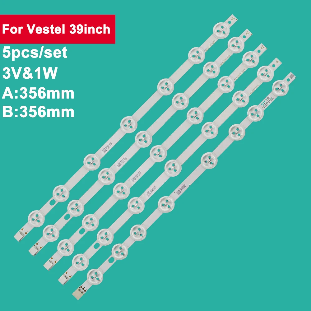 5pcs/set 365mm Led Backlight Strip for Vestel 39inch TV repair 39.5DLED A TYPE REV02 TX-39A300B 40FA5050 PT2-40LED14 40272SMFHD