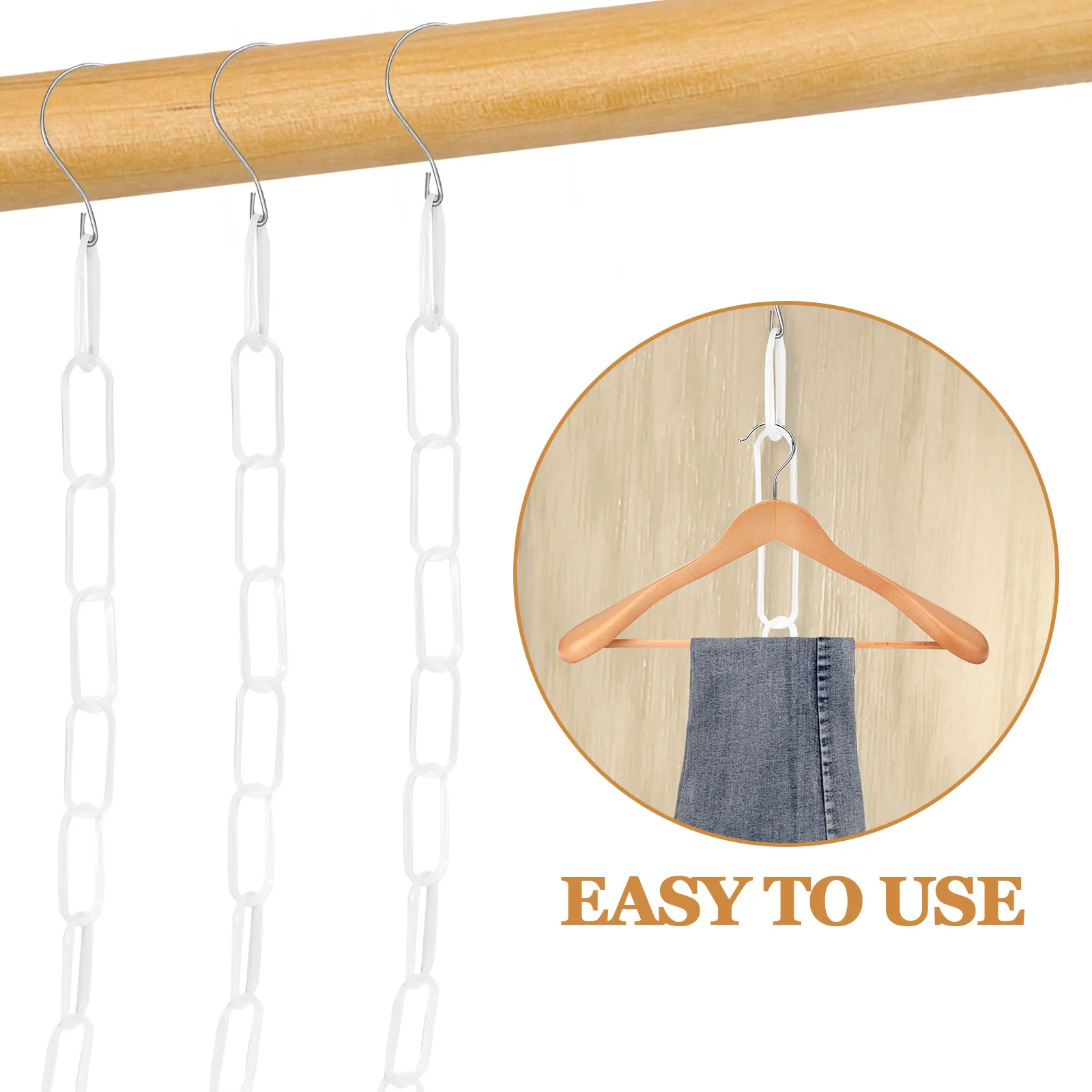 

4pcs Rubber Chain Clothesline Portable Camping Ropes Plastic Hanger Travel Laundry Outdoors Drying Clothes Storage Home Use