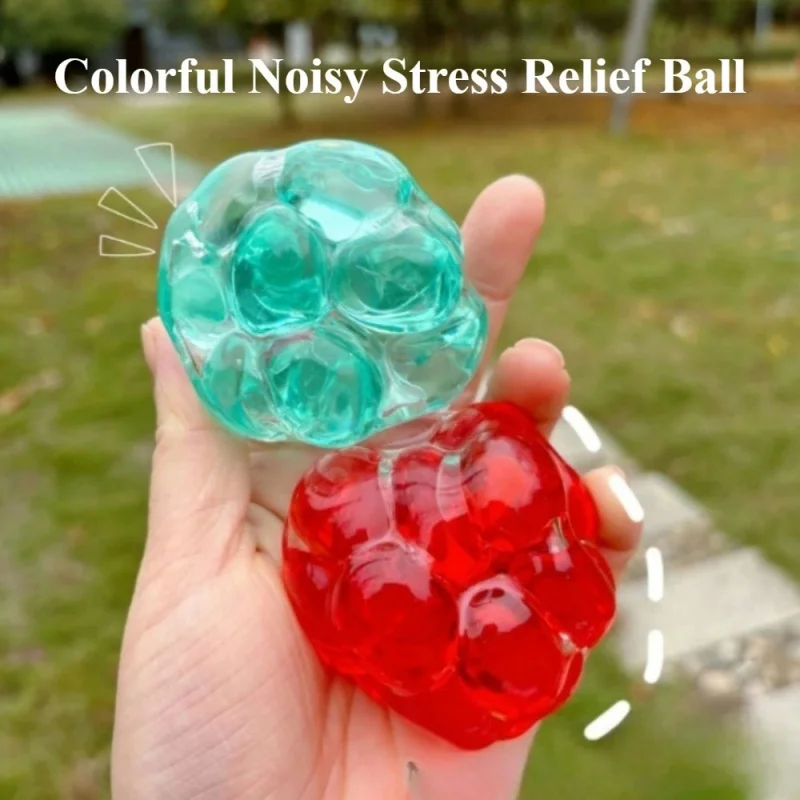 

Squishy Colorful Noise Stress Ball, Crunchy Squeeze Toy for Anxiety Relief, Moldable Fidget Toy for Adults Kids Relaxation Gift