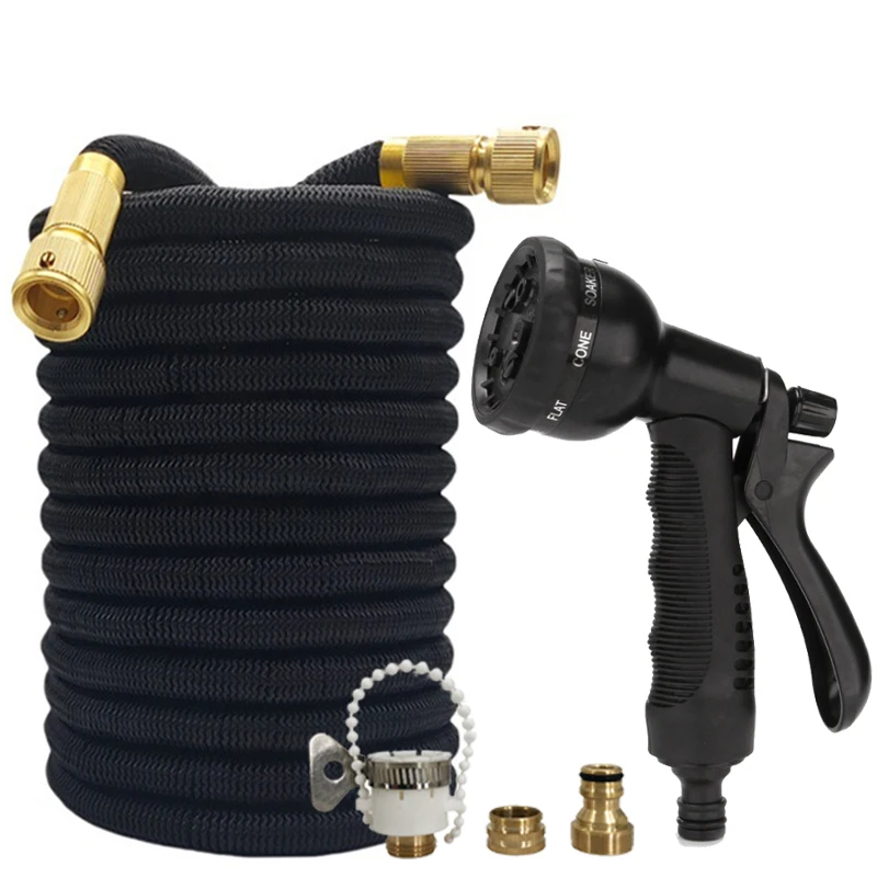 

Horticultural Extension 3X Garden Hose With 8-Function Water Gun And 1/2 Joint Flexible Water Pipe, Home Garden Watering Hose